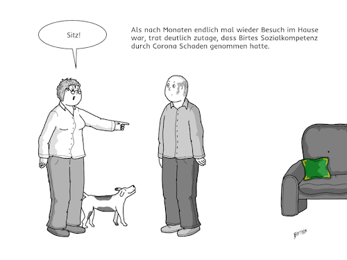 Cartoon: Sozialkompetenz (medium) by Birtoon tagged corona,sozialkompetenz