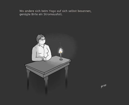 Cartoon: Stromausfall (medium) by Birtoon tagged selbstbesinnung,meditation