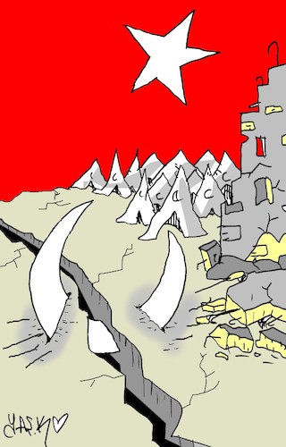Cartoon: 17 august earthquake (medium) by yasar kemal turan tagged 17,august,earthquake