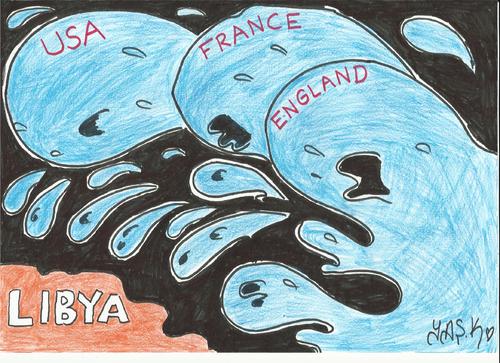 Cartoon: 3 DEVIL tsunami (medium) by yasar kemal turan tagged tsunami,devil