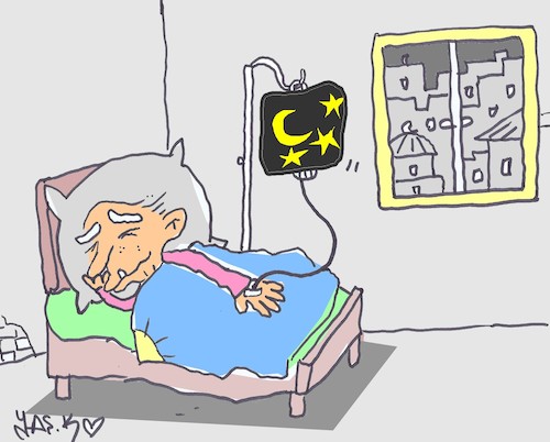Cartoon: a piece of sleep (medium) by yasar kemal turan tagged piece,of,sleep