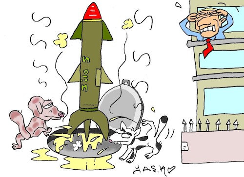 Cartoon: a sudden attack (medium) by yasar kemal turan tagged sudden,attack