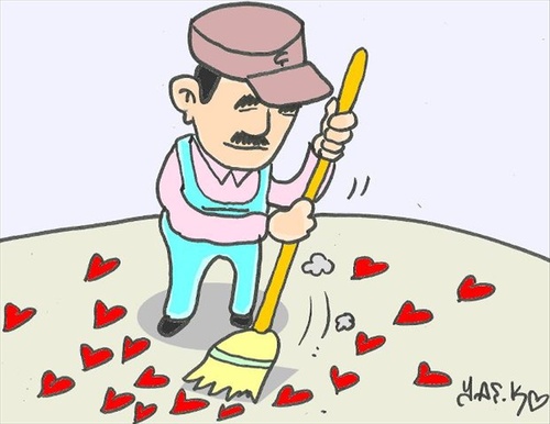 Cartoon: after (medium) by yasar kemal turan tagged after,love,valentine,scavenger,heart