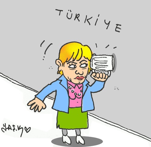 Cartoon: Angela Merkel (medium) by yasar kemal turan tagged angela,merkel