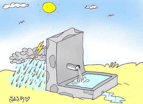 Cartoon: behind the fountain (medium) by yasar kemal turan tagged behind,the,fountain