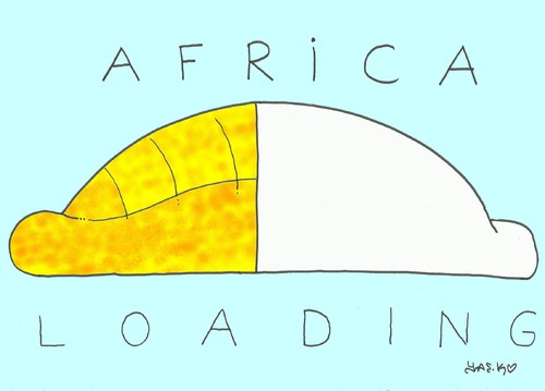 Cartoon: bread-loadng (medium) by yasar kemal turan tagged loadng,help,hunger,internet,africa,bread