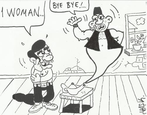 Cartoon: right genie (medium) by yasar kemal turan tagged genie