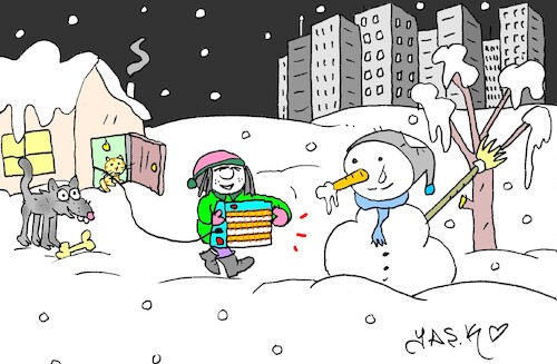 Cartoon: child s heart (medium) by yasar kemal turan tagged child,heart