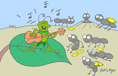Cartoon: cicada-love music (medium) by yasar kemal turan tagged cicada,love,music