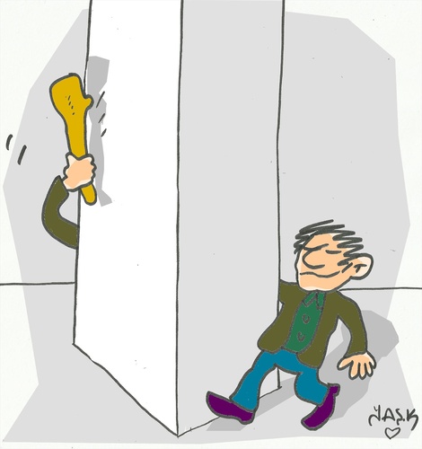 Cartoon: kaos (medium) by yasar kemal turan tagged kaos,corner