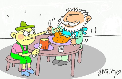 Cartoon: dinner (medium) by yasar kemal turan tagged dinner
