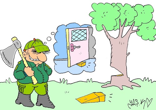Cartoon: door stopper (medium) by yasar kemal turan tagged door,stopper