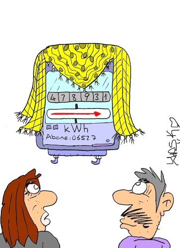 Cartoon: electric meter (medium) by yasar kemal turan tagged electric,meter