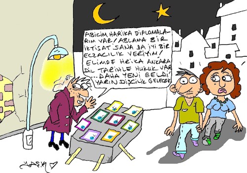 Cartoon: fake diploma (medium) by yasar kemal turan tagged fake,diploma