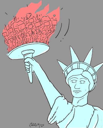 Cartoon: Fever in the US (medium) by yasar kemal turan tagged fever,in,the,us
