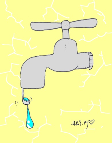 Cartoon: final water drop (medium) by yasar kemal turan tagged final,water,drop