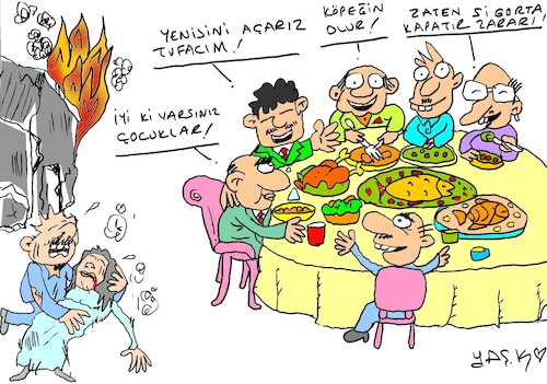 Cartoon: food for bosses (medium) by yasar kemal turan tagged food,for,bosses