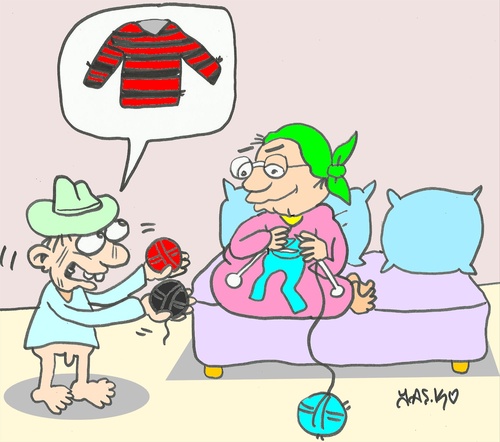 Cartoon: Freddy small (medium) by yasar kemal turan tagged freddy,small,love,sweater
