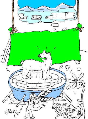 Cartoon: green curtain (medium) by yasar kemal turan tagged green,curtain