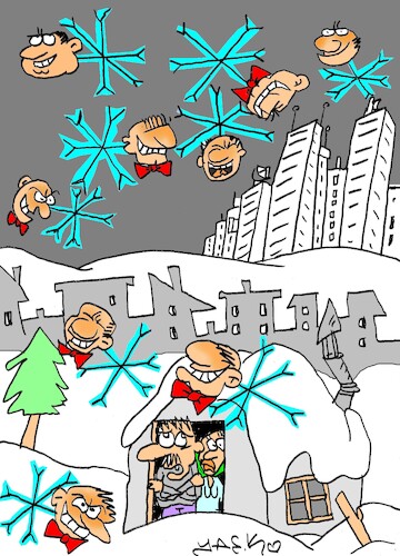Cartoon: heavy snow (medium) by yasar kemal turan tagged heavy,snow
