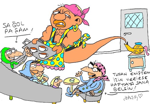 Cartoon: in a row (medium) by yasar kemal turan tagged in,row