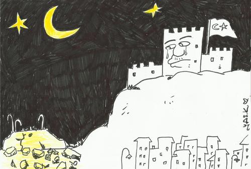 Cartoon: KARS CASTLE (medium) by yasar kemal turan tagged castle,kars