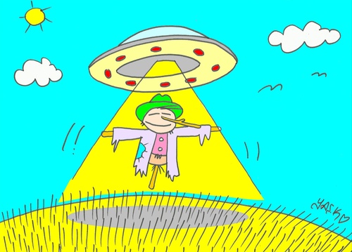 Cartoon: liberation (medium) by yasar kemal turan tagged ufo,railing,liberation