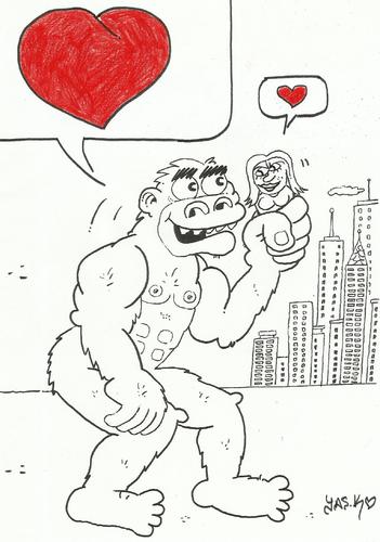 Cartoon: LITTLE BIG LOVE (medium) by yasar kemal turan tagged love,big,little
