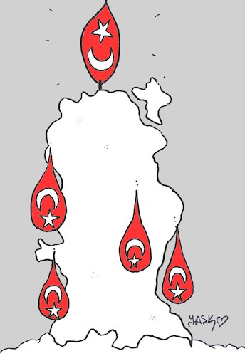 Cartoon: martyrs (medium) by yasar kemal turan tagged martyrs