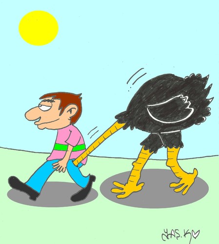 Cartoon: mobile love (medium) by yasar kemal turan tagged mobile,love,ostrich