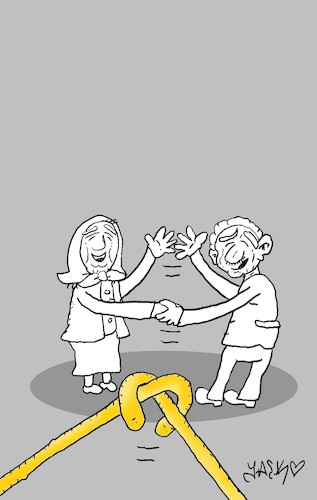 Cartoon: my mom and dad (medium) by yasar kemal turan tagged my,mom,and,dad