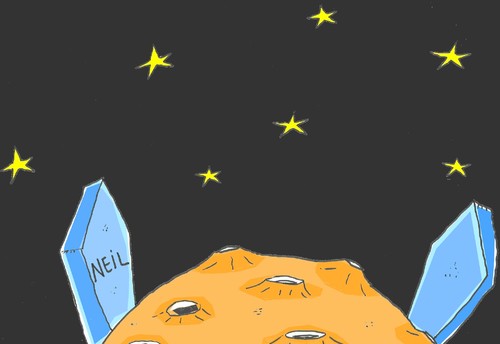 Cartoon: Neil Armstrong (medium) by yasar kemal turan tagged neil,armstrong