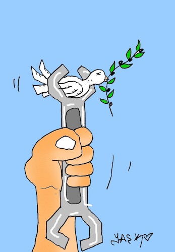 Cartoon: peace is sacred (medium) by yasar kemal turan tagged peace,is,sacred