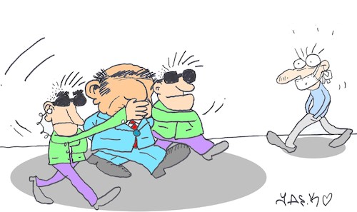 Cartoon: political protection (medium) by yasar kemal turan tagged political,protection