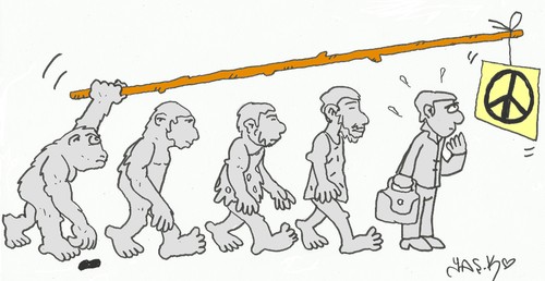 Cartoon: primitive warning (medium) by yasar kemal turan tagged primitive,warning