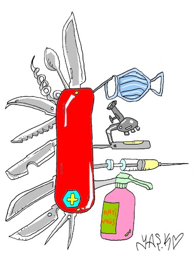 Cartoon: real pocket knife (medium) by yasar kemal turan tagged real,pocket,knife