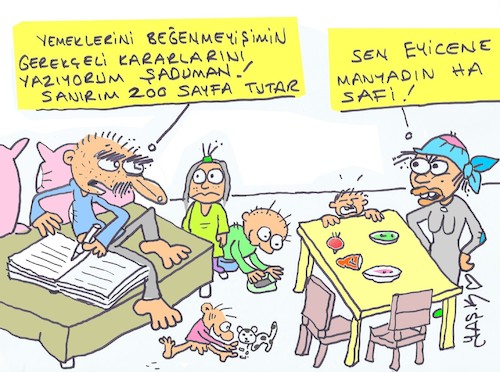 Cartoon: reasoned decision (medium) by yasar kemal turan tagged reasoned,decision