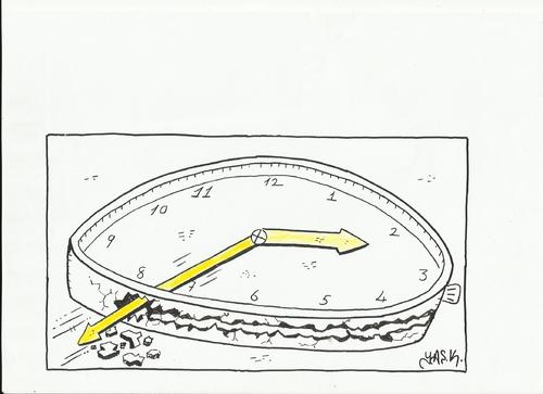 Cartoon: rip time (medium) by yasar kemal turan tagged time,rip