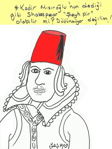 Cartoon: Shakespeare-seyh Pir (medium) by yasar kemal turan tagged shakespeare