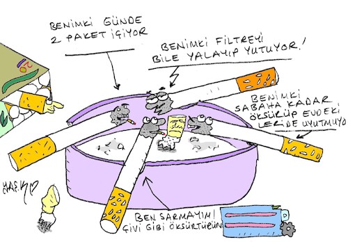 Cartoon: smoky chat (medium) by yasar kemal turan tagged smoky,chat