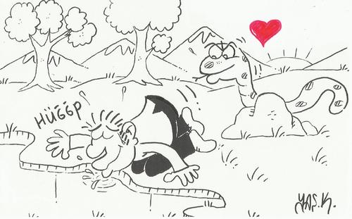 Cartoon: snake love (medium) by yasar kemal turan tagged love,snake