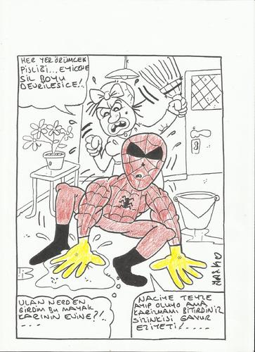 Cartoon: spiderman (medium) by yasar kemal turan tagged spiderman