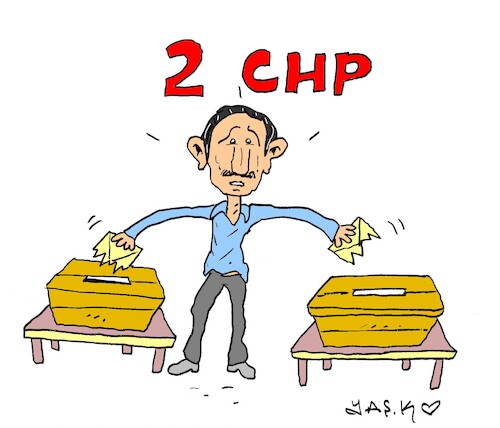 Cartoon: split party (medium) by yasar kemal turan tagged split,party