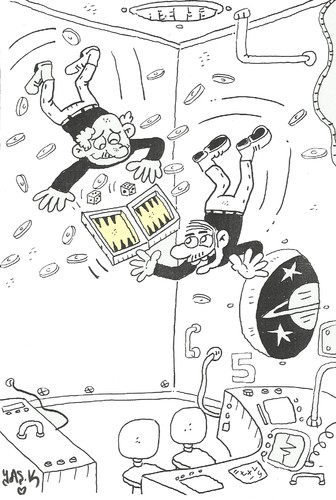 Cartoon: backgammon-tavla (medium) by yasar kemal turan tagged tavla