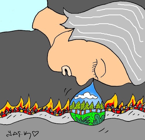 Cartoon: teardrop (medium) by yasar kemal turan tagged teardrop
