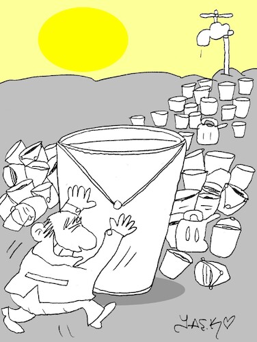 Cartoon: the right to water (medium) by yasar kemal turan tagged the,right,to,water