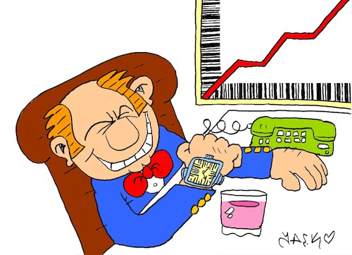 Cartoon: time to profit (medium) by yasar kemal turan tagged time,to,profit