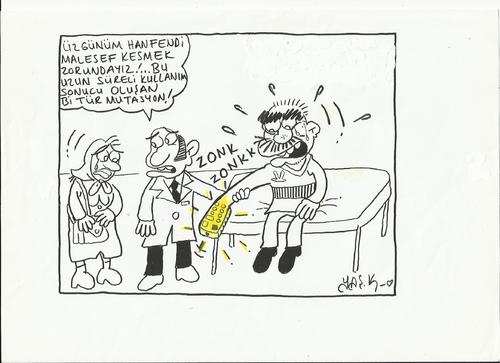 Cartoon: mutasyon (medium) by yasar kemal turan tagged control,remote,tv