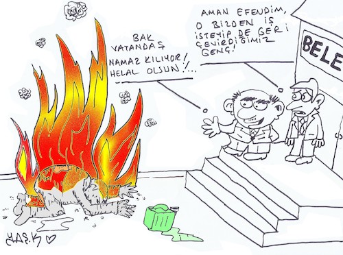 Cartoon: unemployment (medium) by yasar kemal turan tagged unemployment