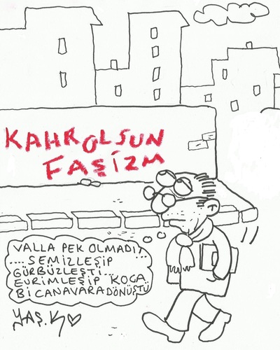 Cartoon: wall posts (medium) by yasar kemal turan tagged wall,posts